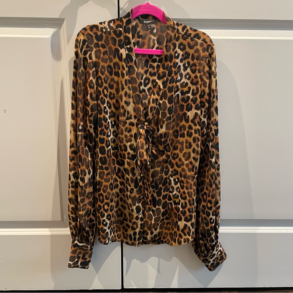 Express portofino leopard shirt